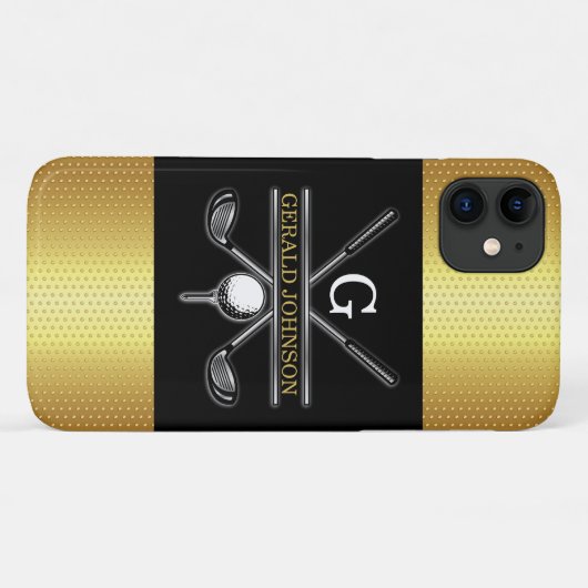 Minimalistisch Elegant Golf Monogram Case-Mate iPhone Case (Achterkant (horizontaal))