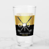 Minimalistisch Elegant Golf Monogram Glas (Voorkant)