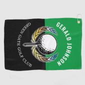 Minimalistisch Elegant Golf Monogram Golfhanddoek (Horizontaal)