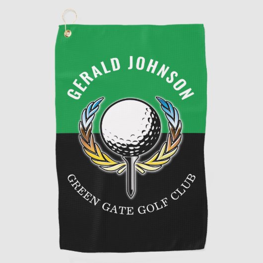 Minimalistisch Elegant Golf Monogram Golfhanddoek (Voorkant)