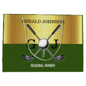 Minimalistisch Elegant Golf Monogram Groot Cadeauzakje (Achterkant)