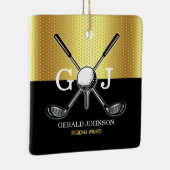 Minimalistisch Elegant Golf Monogram Keramisch Ornament (Rechts)