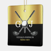 Minimalistisch Elegant Golf Monogram Keramisch Ornament (Links)