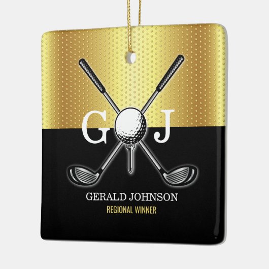 Minimalistisch Elegant Golf Monogram Keramisch Ornament (Links)