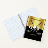Minimalistisch Elegant Golf Monogram Notitieboek (Binnen)