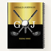 Minimalistisch Elegant Golf Monogram Notitieboek (Achterkant)