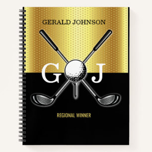 Minimalistisch Elegant Golf Monogram Notitieboek