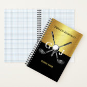 Minimalistisch Elegant Golf Monogram Notitieboek (Binnen)