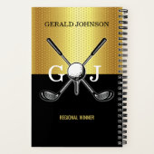 Minimalistisch Elegant Golf Monogram Notitieboek (Achterkant)