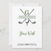 Minimalistisch Elegant Golf Monogram Ontwerp Feestdagenkaart (Achterkant)