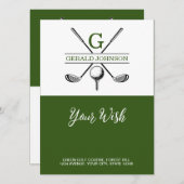 Minimalistisch Elegant Golf Monogram Ontwerp Feestdagenkaart (Voorkant / Achterkant)