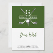 Minimalistisch Elegant Golf Monogram Ontwerp Feestdagenkaart (Achterkant)