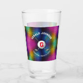 Minimalistisch Elegant Golf Monogram Ontwerp Glas (Achterkant)