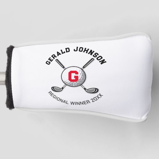 Minimalistisch Elegant Golf Monogram Ontwerp Golfheadcover (Voorkant)