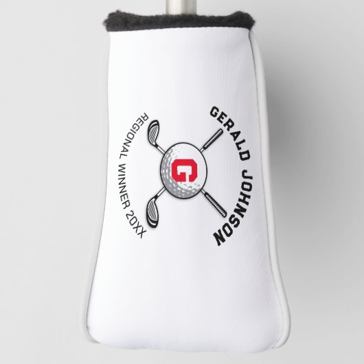 Minimalistisch Elegant Golf Monogram Ontwerp Golfheadcover (Draai 90)