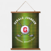 Minimalistisch Elegant Golf Monogram Ontwerp Hangend Wandkleed (Voorkant)