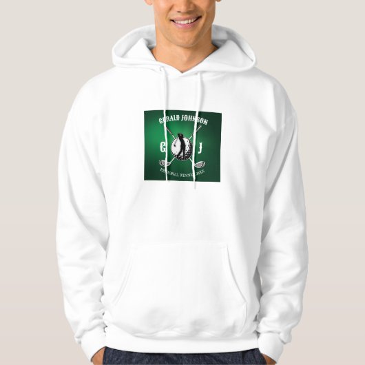Minimalistisch Elegant Golf Monogram Ontwerp Hoodie (Voorkant)