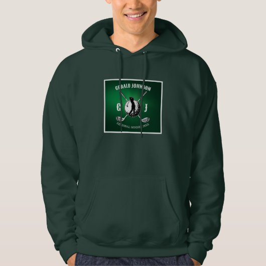 Minimalistisch Elegant Golf Monogram Ontwerp Hoodie (Voorkant)
