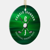 Minimalistisch Elegant Golf Monogram Ontwerp Keram Keramisch Ornament (Rechts)