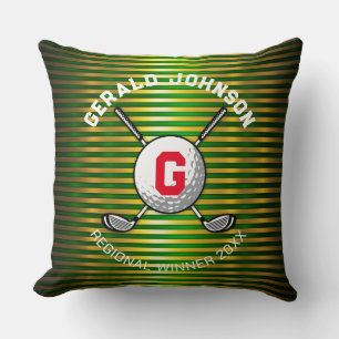 Minimalistisch Elegant Golf Monogram Ontwerp Kussen