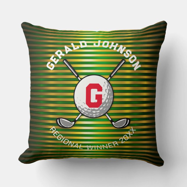 Minimalistisch Elegant Golf Monogram Ontwerp Kussen (Voorkant)