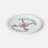 Minimalistisch Elegant Golf Monogram Ontwerp Papieren Bordje (Gekanteld)