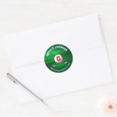 Minimalistisch Elegant Golf Monogram Ontwerp Ronde Sticker (Envelop)