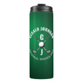 Minimalistisch Elegant Golf Monogram Ontwerp Thermosbeker (Voorkant)