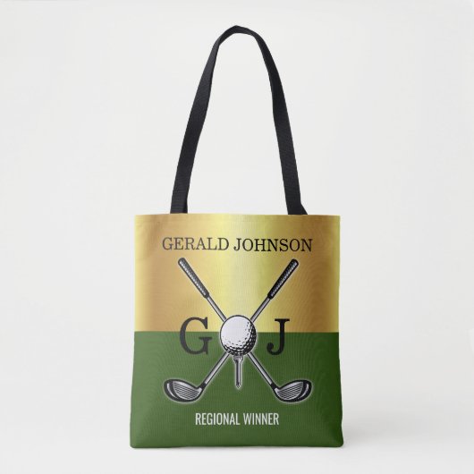 Minimalistisch Elegant Golf Monogram Tote Bag (Voorkant)