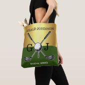 Minimalistisch Elegant Golf Monogram Tote Bag (Dichtbij)