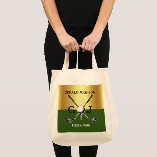 Minimalistisch Elegant Golf Monogram Tote Bag (Voorkant (product))