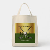 Minimalistisch Elegant Golf Monogram Tote Bag (Achterkant)