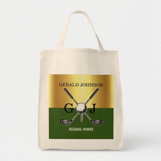 Minimalistisch Elegant Golf Monogram Tote Bag (Voorkant)