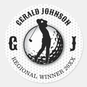 Minimalistisch Elegant Golf Ontwerp Klassieke Rond Ronde Sticker