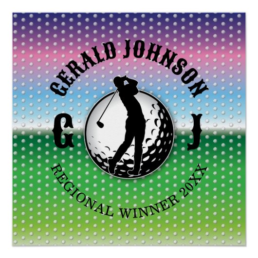 Minimalistisch elegant golfontwerp perfect poster (Voorkant)