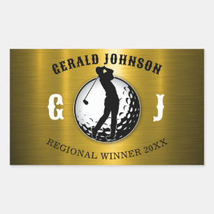 Minimalistisch elegant golfontwerp rechthoekige sticker