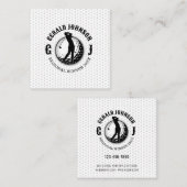 Minimalistisch elegant golfontwerp vierkante visitekaartje (Voorkant / Achterkant)