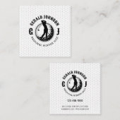 Minimalistisch elegant golfontwerp vierkante visitekaartje (Voorkant / Achterkant)