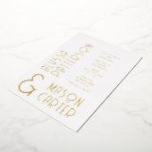 Minimalistisch Elegant Goud Moderne Foto Huwelijk Folie Uitnodiging (Gedraaid)