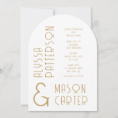 Minimalistisch Elegant Goud Moderne Foto Huwelijk Kaart (Voorkant)