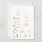 Minimalistisch Elegant Goud Moderne Foto Huwelijk Kaart (Voorkant)