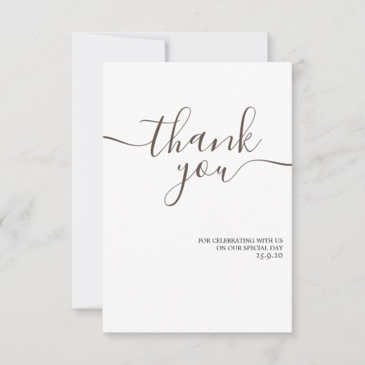 Minimalistisch & Elegant gouden bruiloft bedankpas Bedankkaart (Voorkant)