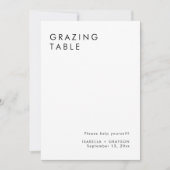 Minimalistisch Elegant Grazing Table Sign Kaart (Voorkant)