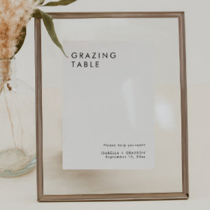 Minimalistisch Elegant Grazing Table Sign Poster