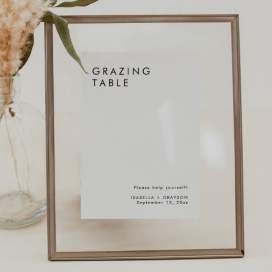 Minimalistisch Elegant Grazing Table Sign Poster