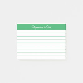 Minimalistisch Elegant Green Lined Personalized Post-it® Notes
