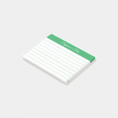 Minimalistisch Elegant Green Lined Personalized Post-it® Notes (Schuin)