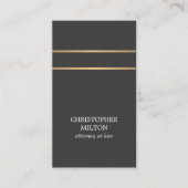 Minimalistisch Elegant Grey FAUX Copper Line Attor Visitekaartje (Voorkant)