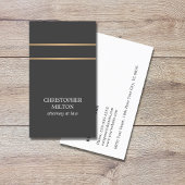Minimalistisch Elegant Grey FAUX Copper Line Attor Visitekaartje