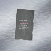 Minimalistisch Elegant Grijs Roze Haar Stylist Magnetisch Visitekaartje (Voorbeeld)